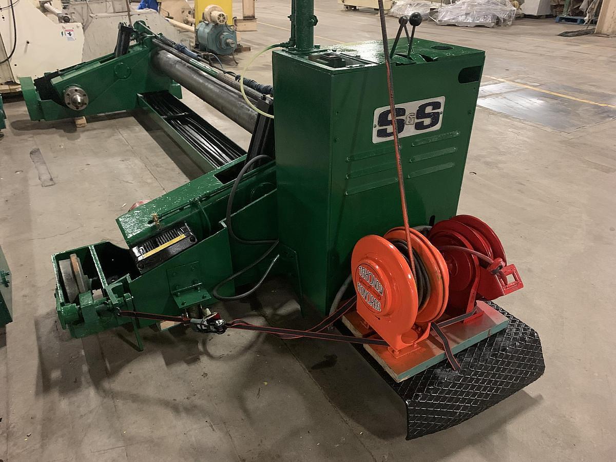 Used 87" S&S Shaftless Floor Pick Up Unwind Stands 60" Diameter