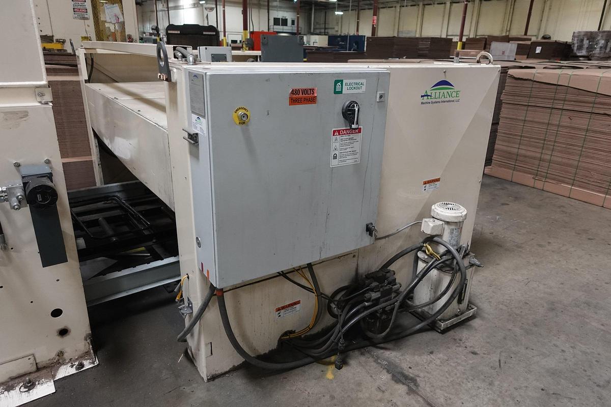 Used Alliance LM3-56 Semi-Automatic Bundler / Stacker with Palletizer and Slip Sheet Inserter