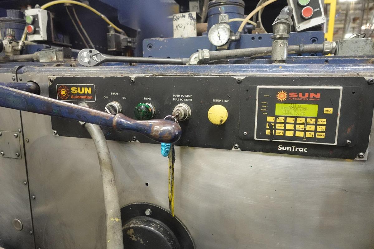 Used Ward 66" x 113" 3-Color Rotary Die Cutter with Sun Automation Retrofit
