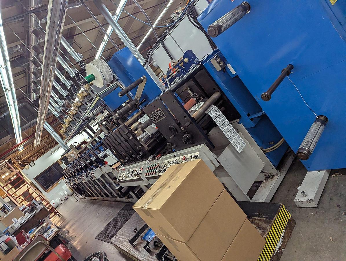 Used Rotopress 3510 10" 10 Color Flexo Press with 2 Die Stations