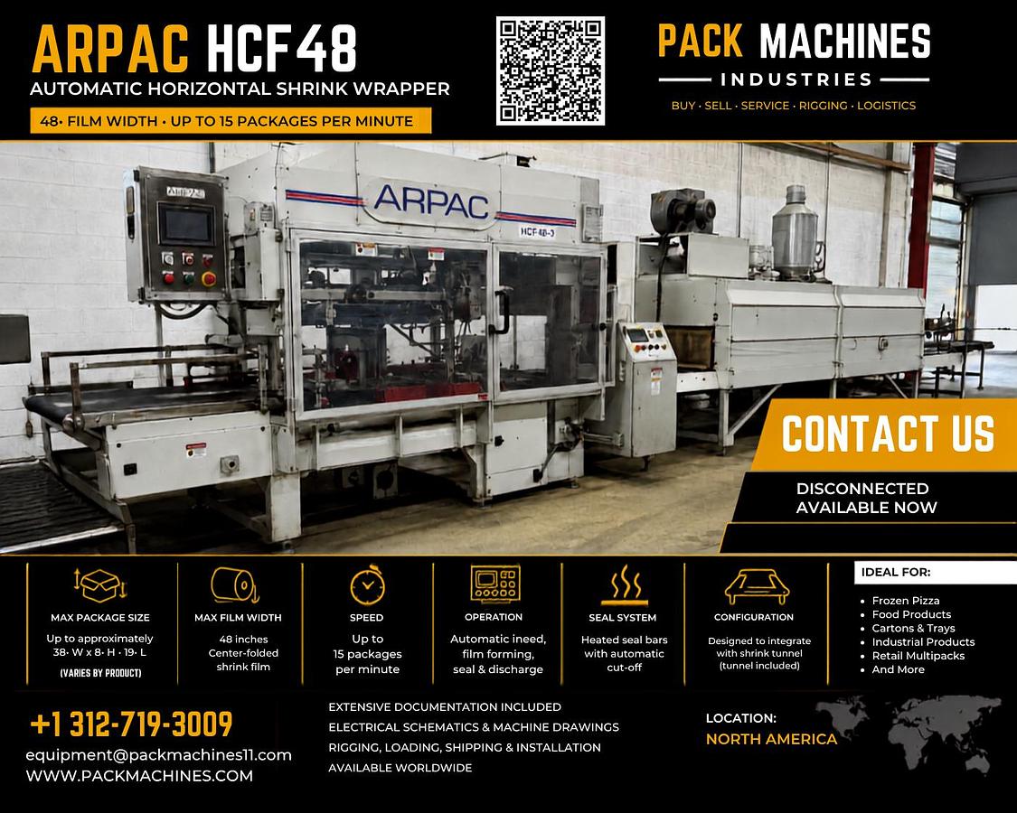 Used ARPAC HCF48 Automatic Horizontal Shrink Wrapper / Packaging System