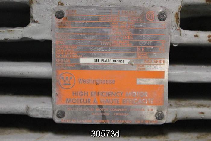 Used Westinghouse HSBN 100 HP, 575 VOLT, 1186 RPM AC Motor #30573