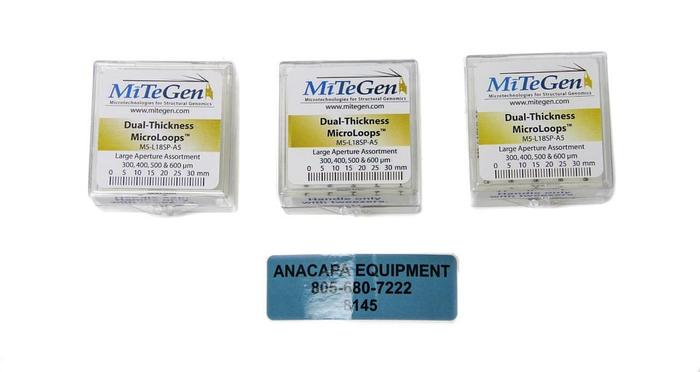 Used MiTeGen M5-L18SP-A5, Dual-Thickness MicroLoops Apertures Lot of 3 (20 ea.) (8145