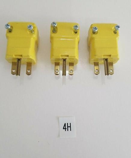 *NEW* (LOT OF 3) Hubbell HBL5965VY 15A 125 NEMA 3 Wire Connector Body Plug Male
