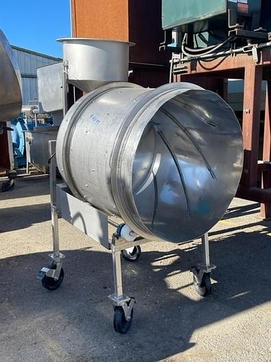 Used 36" x 36" Diameter Seasoning Drum Mixer with Eriez Dry Ingredient Feeder
