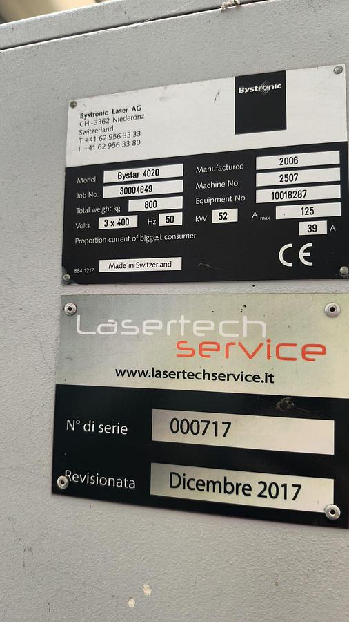 Usato IMPIANTO LASER BYSTRONIC CO2