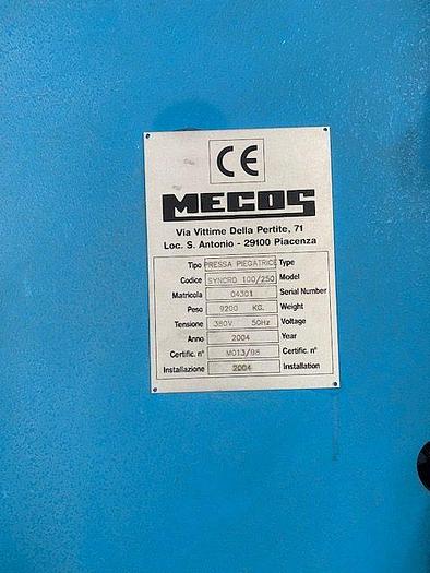 Usato Piegatrice idraulica MECOS 2500x 100Ton.