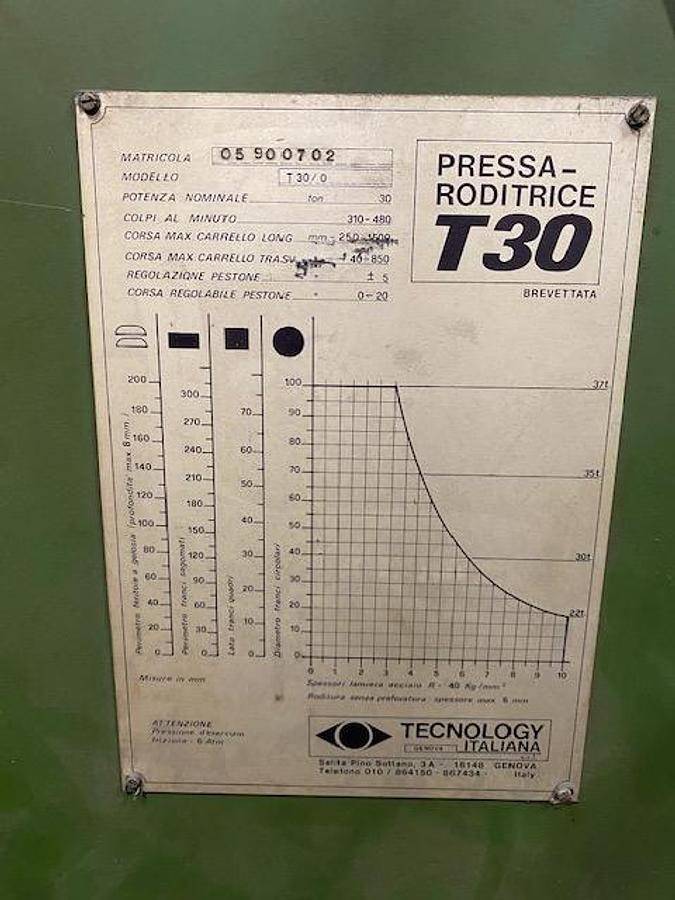 Usato PUNZONATRICE MECCANICA TECNOLOGY