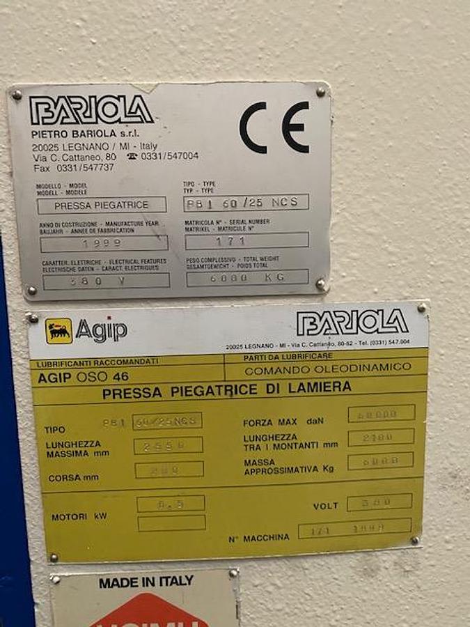 Usato piegatrice idraulica bariola