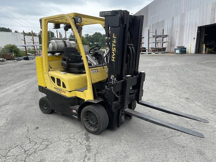 Used 8,000 POUND HYSTER MODEL S80FTBCS MFG. 2013 5,700 HOURS WITH FORKS