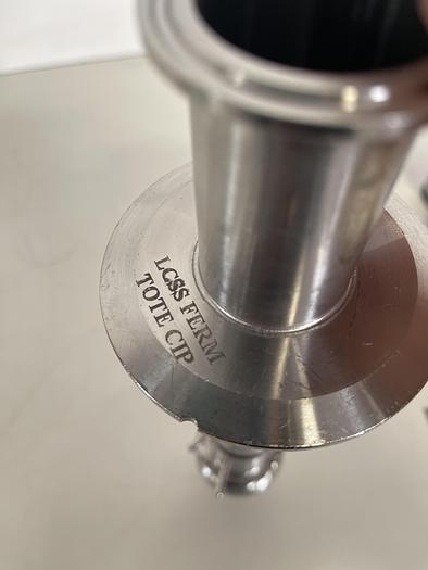 Used Detachable Stainless Steel 15" Spray Ball w/ 1 1/2" Sanitary Fittings