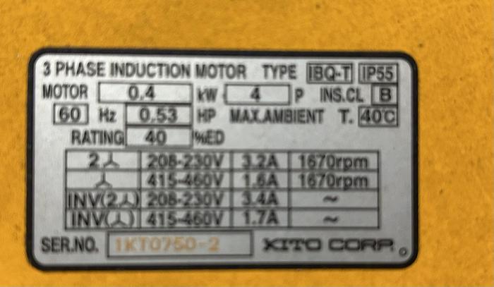 Used 2012 Harrington 1 TON HOISTS AND CRANES