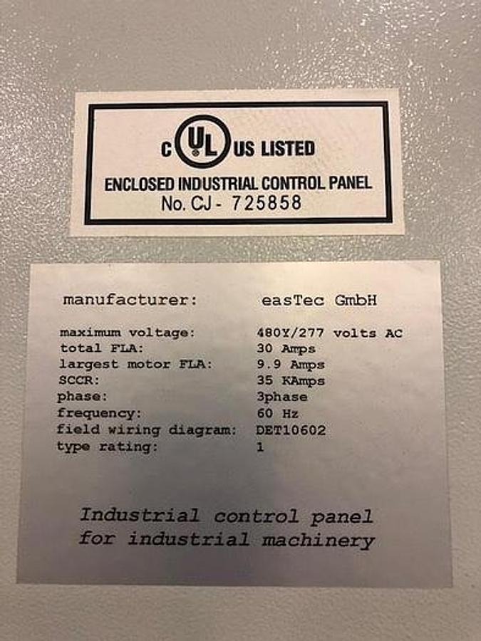 Used Curing Oven easTec GMBH Durchlaufofen