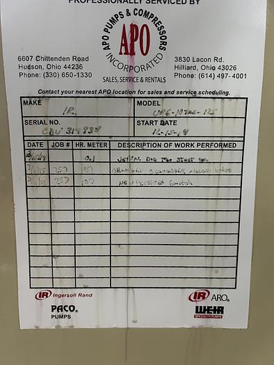 Used 2014 Ingersoll Rand UP6-10TAS-125