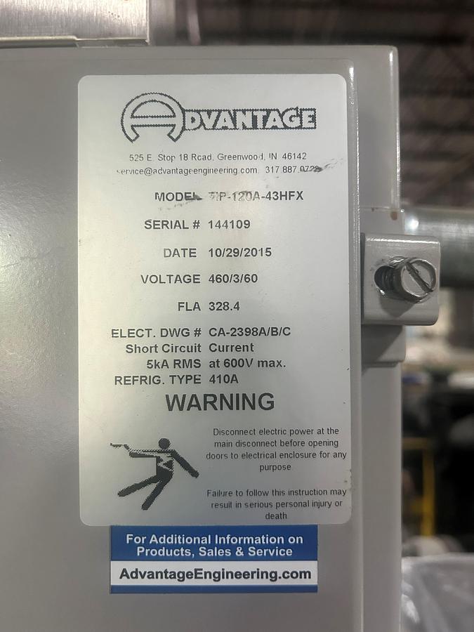 Used 2015 Titan Central Chiller TP-120A-43HFX