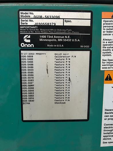 Used Cummins DGDB-5633096