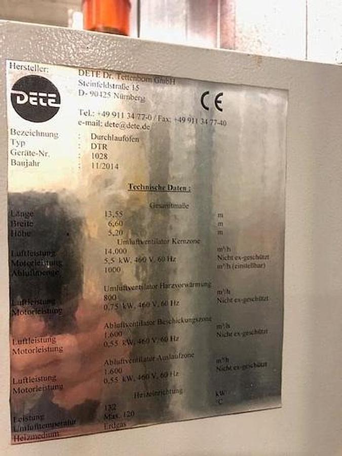 Used Curing Oven easTec GMBH Durchlaufofen