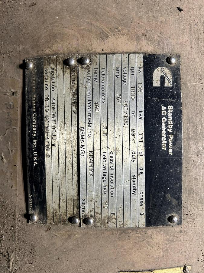 Used Cummins 440FDR7108JJ W
