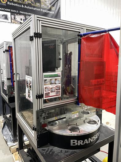 Used BRANSON S40 ROTARY 2000X ULTRASONIC WELDER SYSTEM CELL 20:4.0 4000 WATT WITH CAMCO 6 POSITION INDEX TABLE AND PNEUMATIC PRESS  Title *