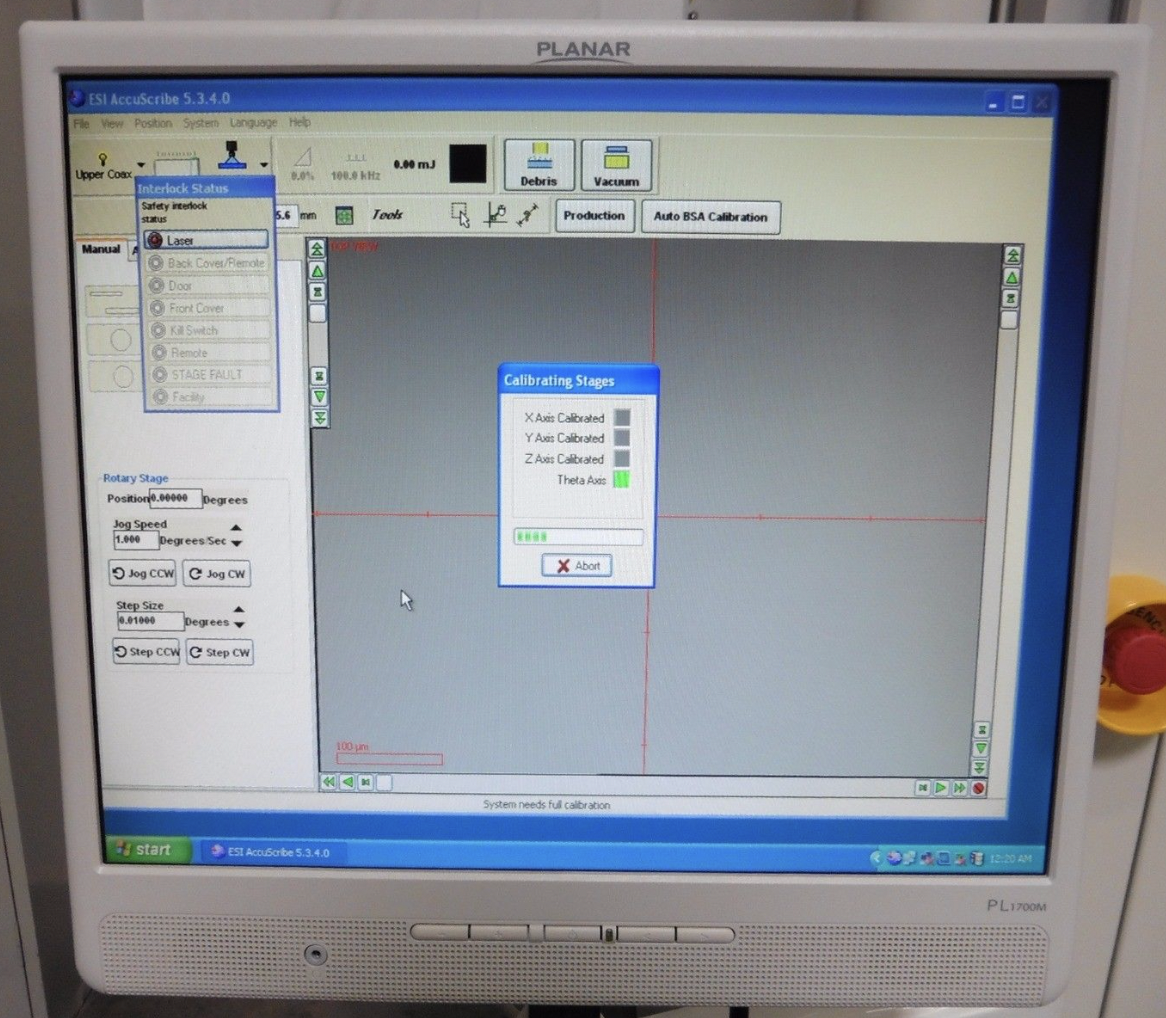 Used ESI AccuScribe 2210 355nm/Auto Laser Wafer Scriber