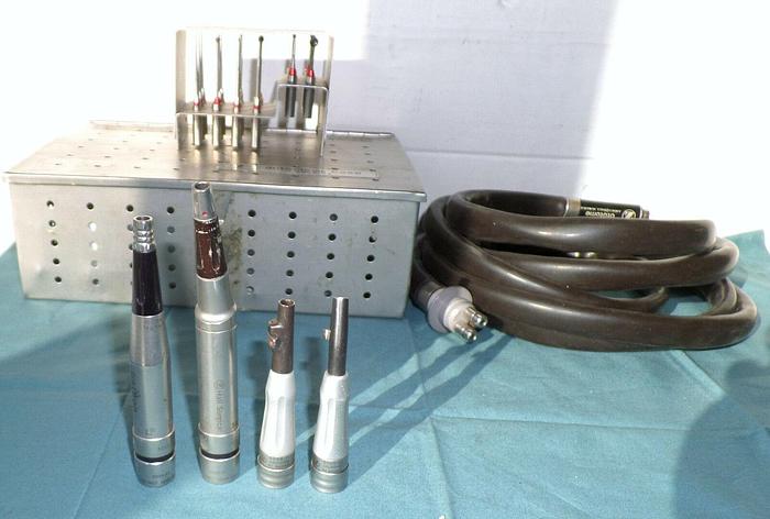 Used Hall Zimmer Osteon Pneumatic set with Handpieces, Burs and Rack
