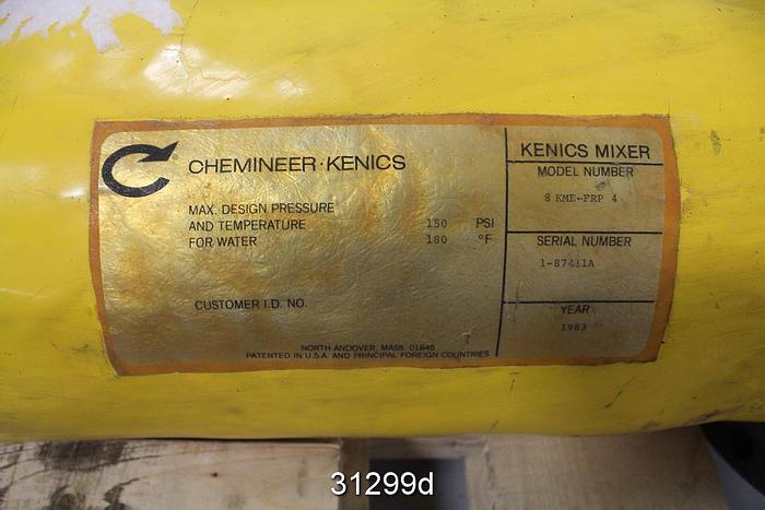 Used Chemineer-Kenics 8-KME-FRP 4 Mixer #31299