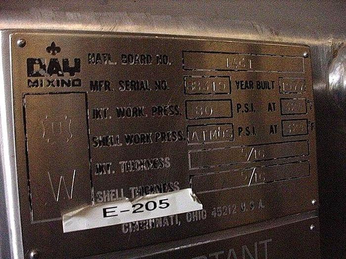 Used 17 CU. FT. JH DAY RIBBON BLENDER - SANITARY S/S - JACKETED