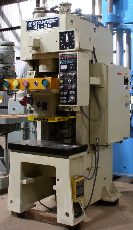 Used 35 Ton STAMTEC Model G1-35 Gap Frame Open Back Press; Mfg 2008