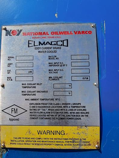 Gebruikt National Oilwell Varco Elmagco Eddy Current Brake