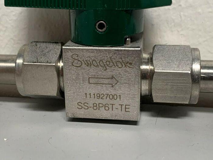 Used Swagelok SS-8P6T-TE Valve w/ 1" OD Sanitary Fittings