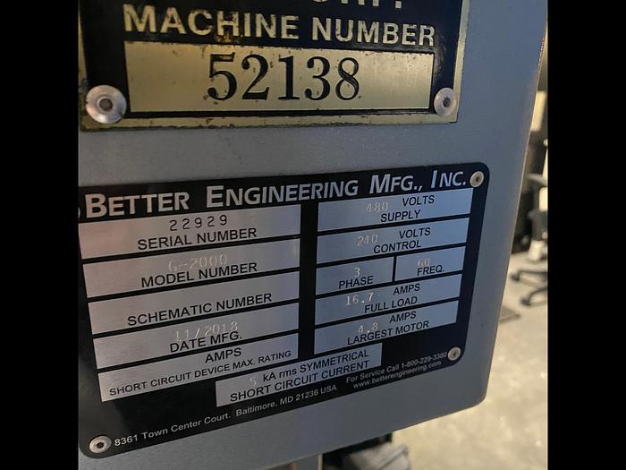 Used Better Engineering Automatic Jet Spray Parts Washer