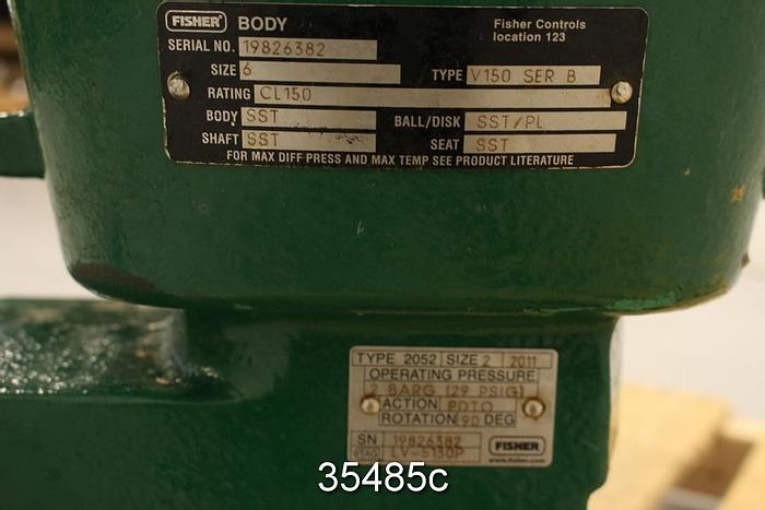 Used Fisher V-150 Ser B 6" V-Ball Control Valve #35485