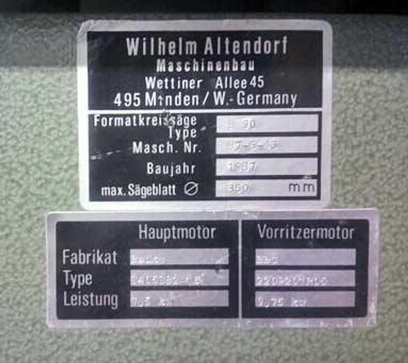 Used 1987 Altendorf Germany Altendorf format panel saw F90-4300mm
