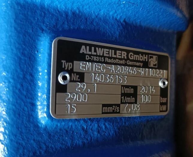 Schraubenspindelpumpe, EMTEC-A20R46-W110221, 100bar, 29L/min, Allweiler, neu