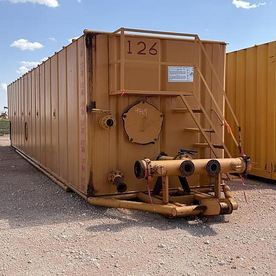 Used 500BBL Frac Tanks- 43x8.5x11, Corrugated Steel, V-bottom, Used Basic Refurb