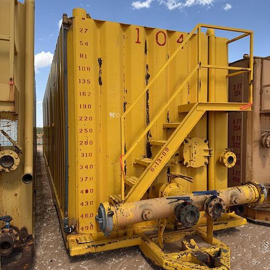 Used 500BBL Frac Tanks- 43x8.5x11, Corrugated Steel, V-bottom, Used Basic Refurb