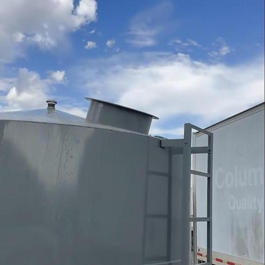 Used 2900gal Vertical Storage Tank- 100” D x 102” H, Cone bottom, Carbon Steel (2015)