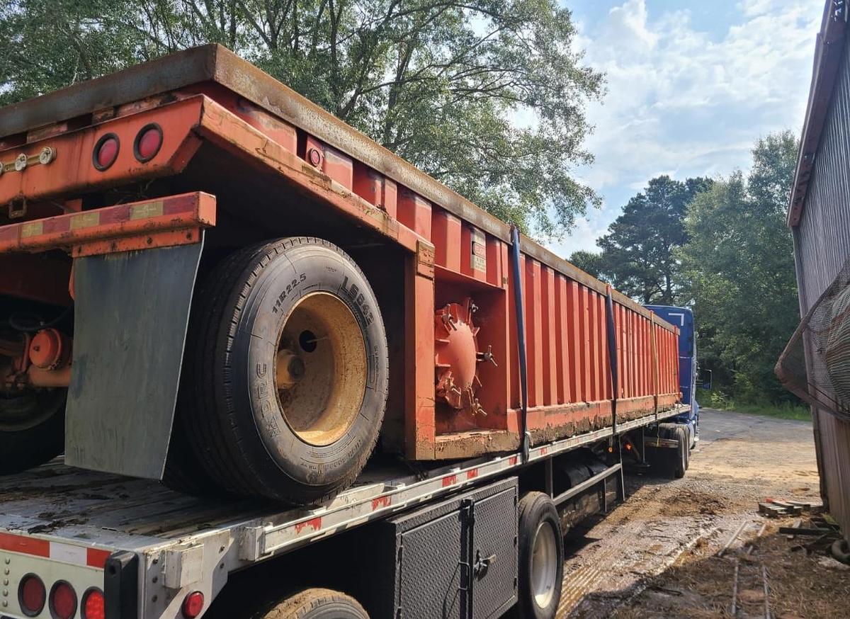 Used Open Top Tank 200bbl w/ Wheels- 43x8.5x4.7, Corrugated Steel, V-bottom, Used (2007)