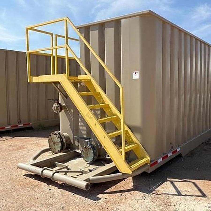 Used Dragon Open Top Frac Tanks – 42’x8.5’x9.5’, Full Length Sidewalks, Corrugated Steel, V-bottom, NEW 2019