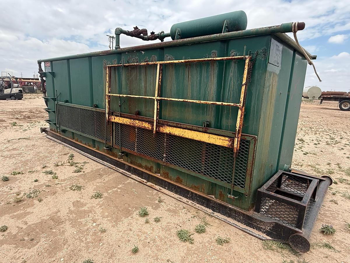 Used 115BBL Skidded Open Top Tank- 18.25x6x6, 2 Compartment, w/ Gas Buster