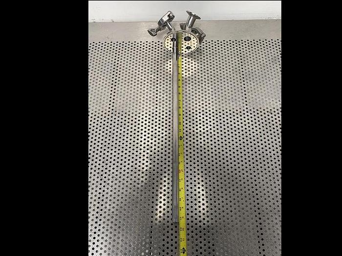 Used Stainless Steel 4" Sanitary Fitting Cap w/ 21" Dip Tube & Outlets/Inlets