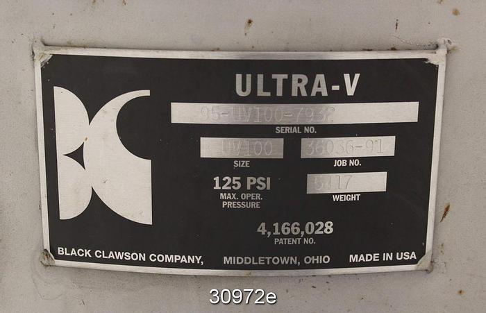 Used Black Clawson UV100 Pressure Screen #30972