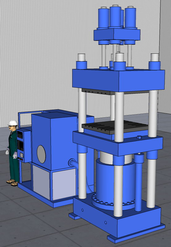 Used 800 Ton Maplan (Austria) 4-Post Up/Down-Acting Hydraulic Press; 2005