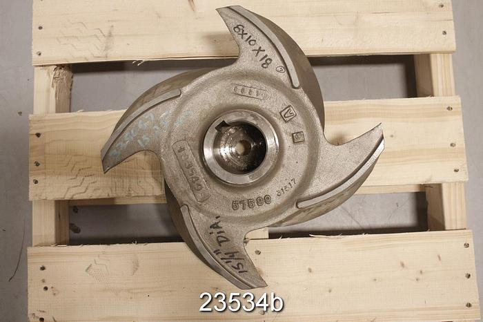 Used Goulds 3175 Impeller, 15 1/4" Diameter, 4 Vanes, 3175M, 8X10X18 #23534