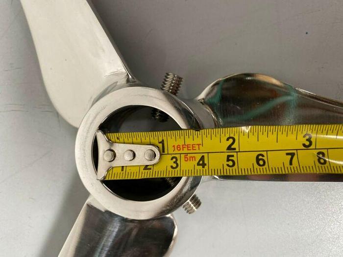 Used Stainless Steel 3 Blade Tank 8.75" Mixing Propeller 2" Shaft OD