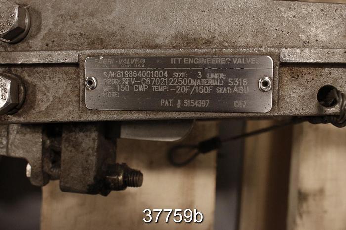 Used Fabri 3" Hand Operated Knife Gate Valve #37759