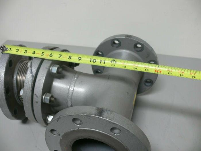 Used Flanged T Pipe + Flexible Fitting 4.5" Inside Diameter 9" Outside Diameter