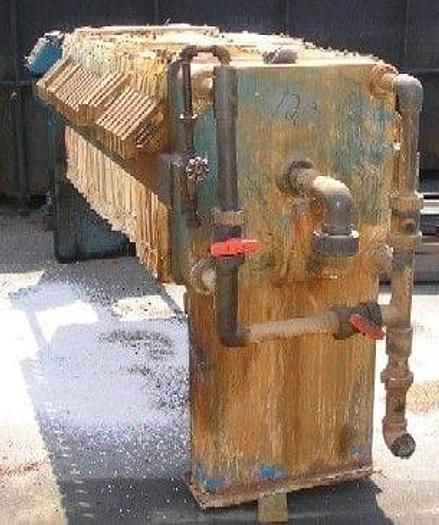 Used 9 CU. FT. JWI FILTER PRESS – 630 MM – NON-GASKETED