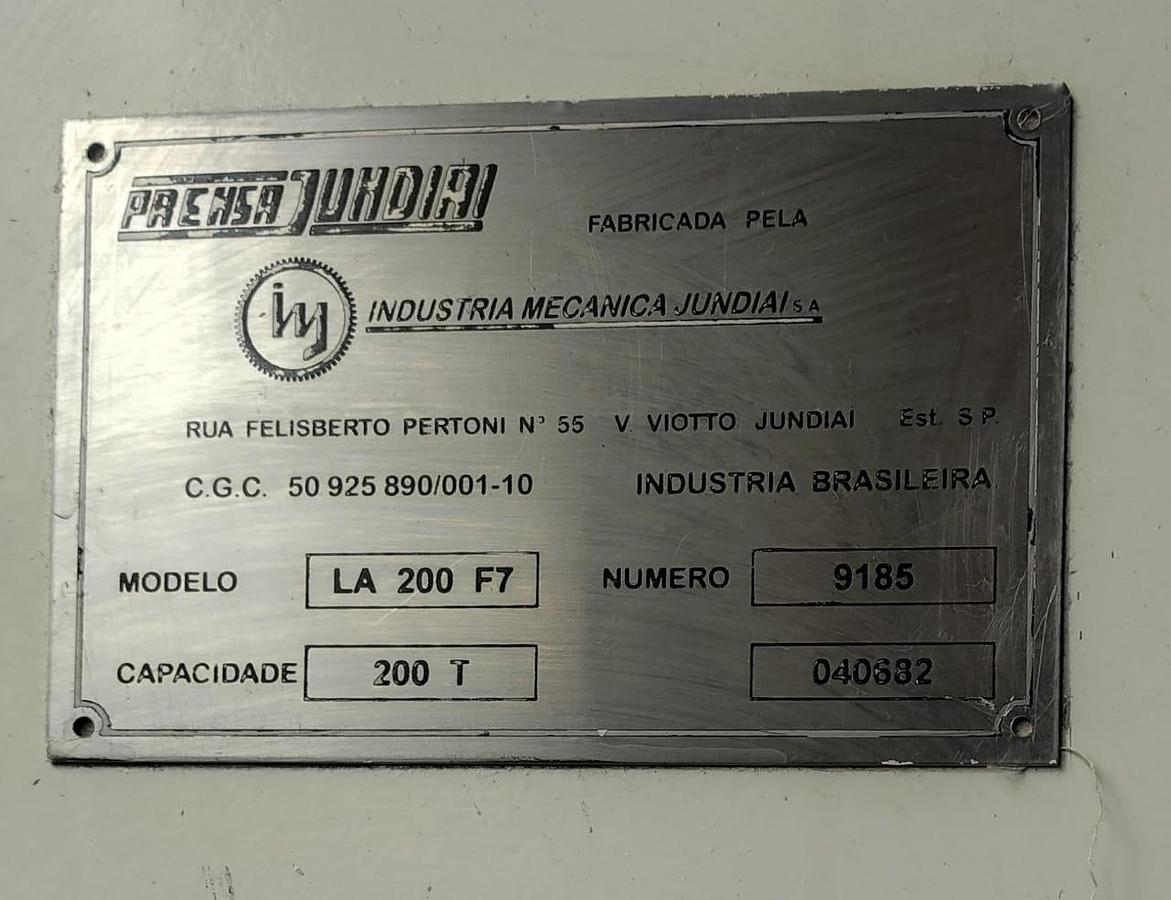 Usado Prensa Freio Fricção Jundiai tipo H LA-200 F1 (200ton)