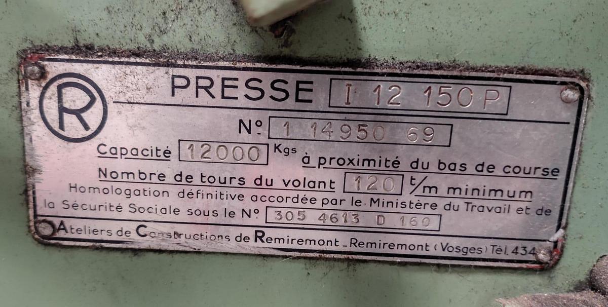 Usado Prensa excêntrica Rápida Remiremont 12 ton